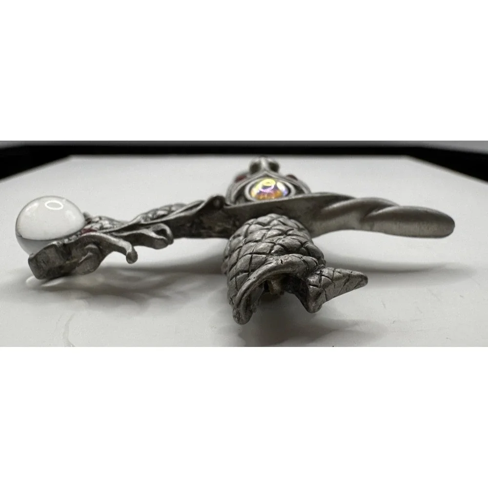 Dragon Sword Pewter Pin Medieval Gothic Vintage JJ Jonette‎ Fantasy